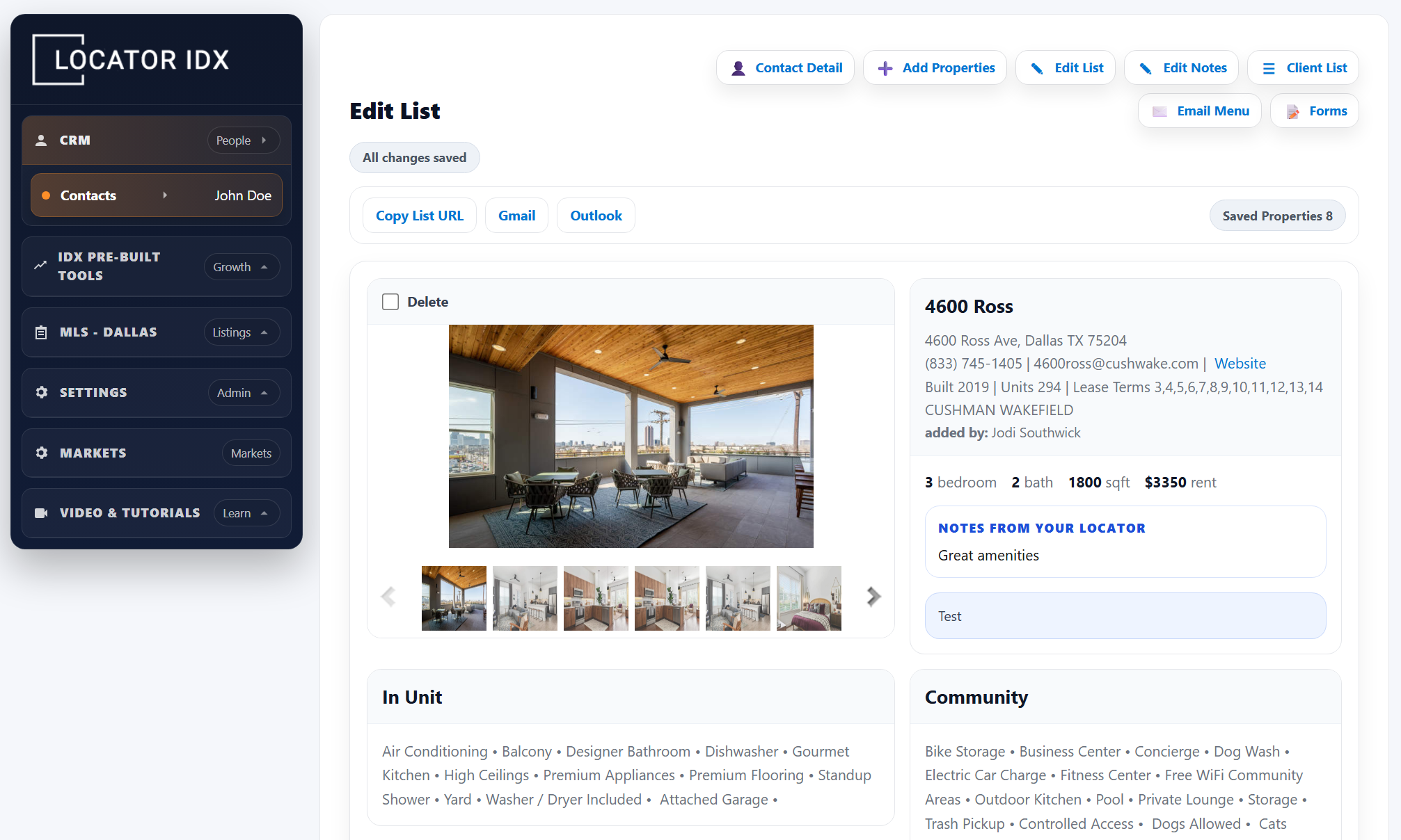 Locator IDX branded Live Search screenshot